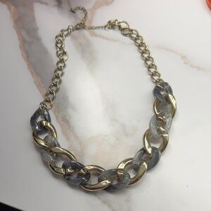 Elegant Gold and Gray Chain Necklace
